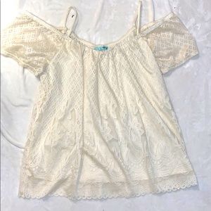 Maurices cream cold shoulder lace top